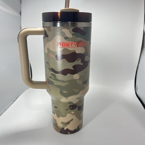 Stanley x Posty Co. 40 oz Quencher H2.0 Tumbler Camo Edition NEW in Box Stickers - Picture 4 of 10